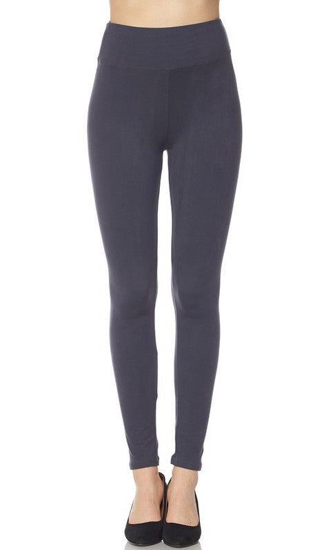 Plus Size Womens Buttery Soft Basic Solid Leggings Purple