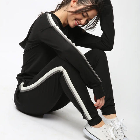 Varsity Jogger Pants - Black