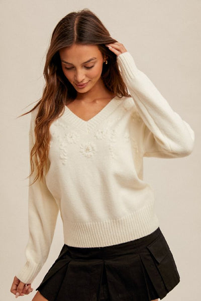 Eloise Pearl Accent Sweater