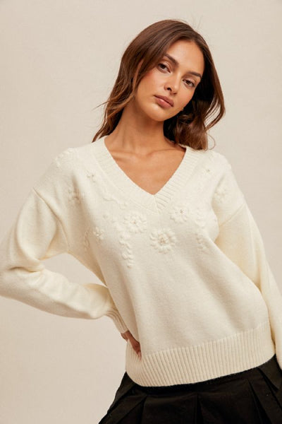 Eloise Pearl Accent Sweater