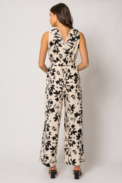 Black & Ivory Floral Jumpsuit