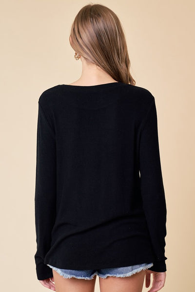 Payton Brushed Knit Pullover - Black