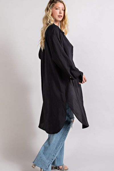 Button Down Shirt Dress/Cover-Up