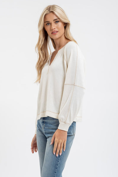 Cream Raglan Pullover