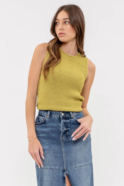 Crochet Sweater Tank - Kiwi