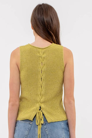 Crochet Sweater Tank - Kiwi