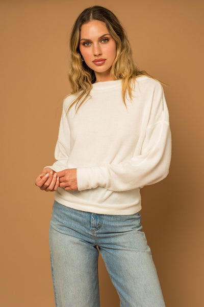 Ivory Zip Shoulder Sweater