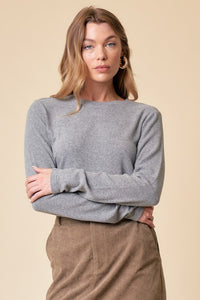 Payton Brushed Knit Pullover - Heather Grey