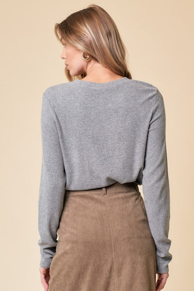 Payton Brushed Knit Pullover - Heather Grey