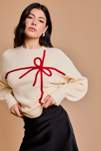 Chelsea Cream Bow Sweater