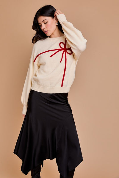 Chelsea Cream Bow Sweater