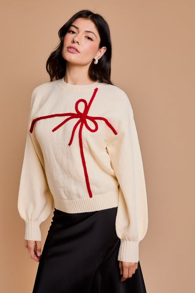 Chelsea Cream Bow Sweater