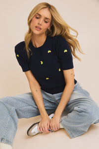 Little Lemons Embroidered Sweater