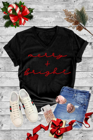 "Merry + Bright" Graphic Tee