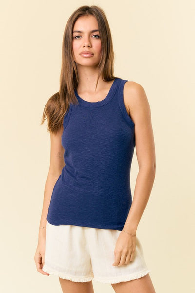 Racerback Sweater Tank - Navy