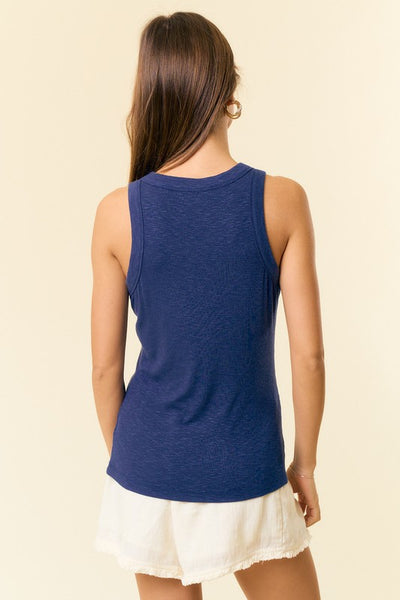 Racerback Sweater Tank - Navy