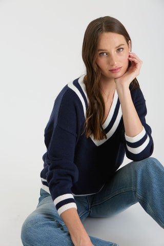 Lexi Navy Knit Pullover