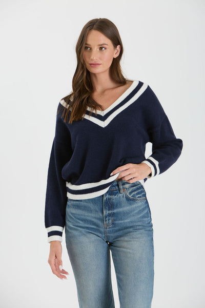 Lexi Navy Knit Pullover