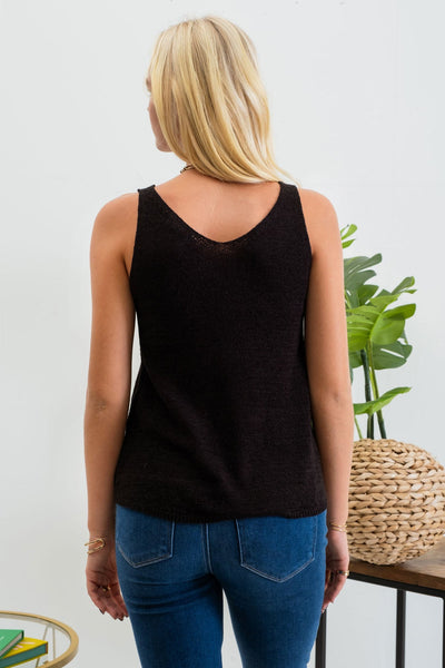 Lightweight Sweater Tank - Black