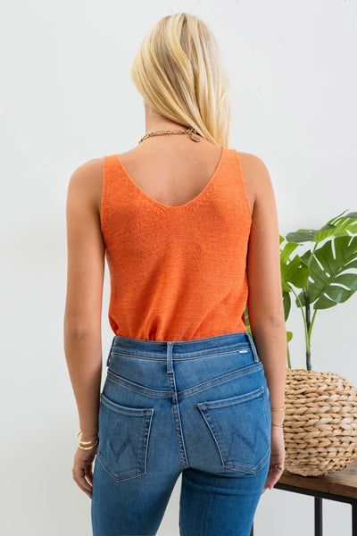 Lightweight Sweater Tank - Orange