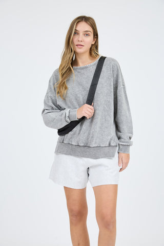 Washed Crewneck Sweatshirt - Gray