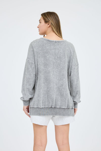 Washed Crewneck Sweatshirt - Gray