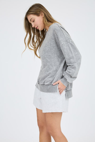 Washed Crewneck Sweatshirt - Gray