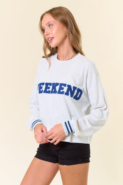 "Weekend" Patch Sweatshirt