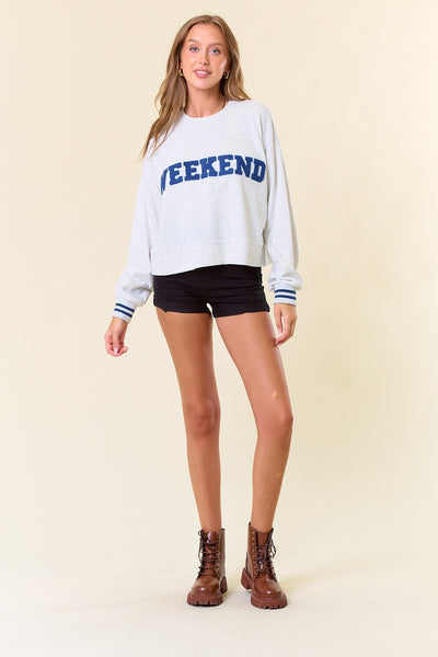 "Weekend" Patch Sweatshirt