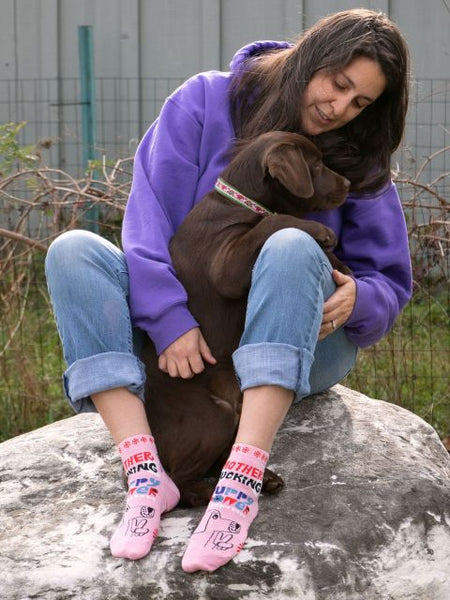 MF'ing Puppy Power - Women's Ankle Socks