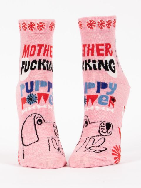 MF'ing Puppy Power - Women's Ankle Socks